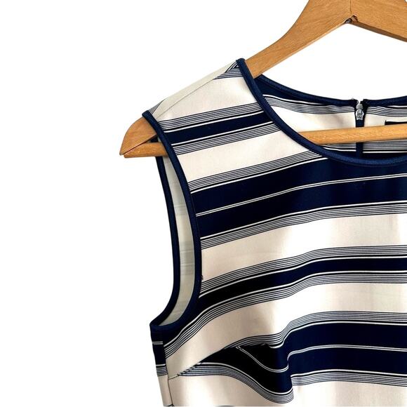 Marc by Marc Jacob Blue and White Striped Sleeveless Scoop Neck Sheath Dress 8 - Picture 4 of 6